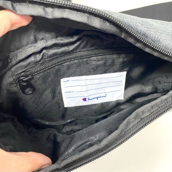 Champion Gray Embroidered Spell-out Logo Knit Adjustable Fanny Pack Silng Bag - Picture 5 of 6